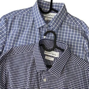 Mizzen+Main Leeward Shirt Trim Fit Mens Large Gingham Check Performance Lot (2)